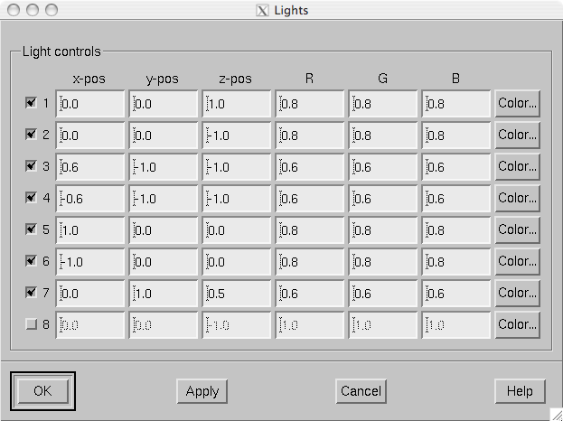 lighting adjustment dialog