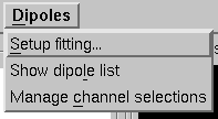 The dipole fitting menu