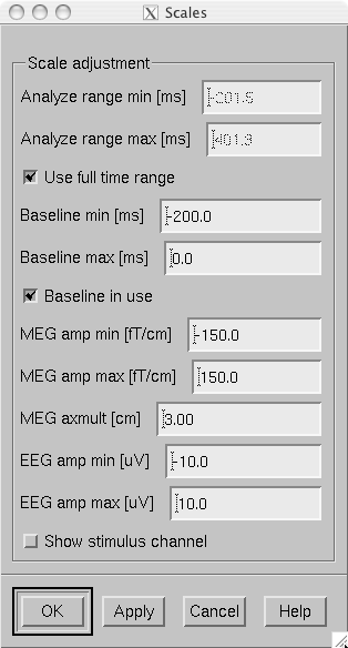 The Scales dialog