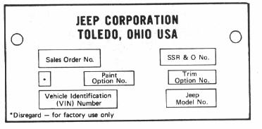 1973 cj5 trim tag info | ECJ5